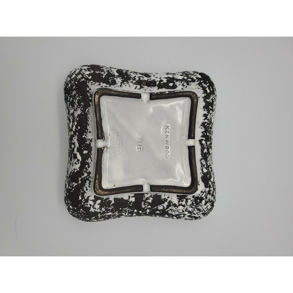 Shawnee Kenwood USA MCM Pottery Black Fat Lava Confetti Planter 2116 Square - Picture 6 of 12